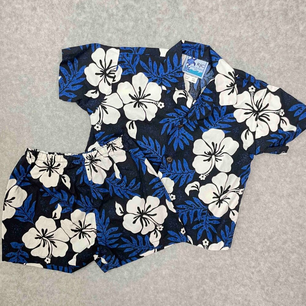 RJC Boys Hawaiian Short Sleeve Shirt and Matching Shorts Set Tropical Size 24M